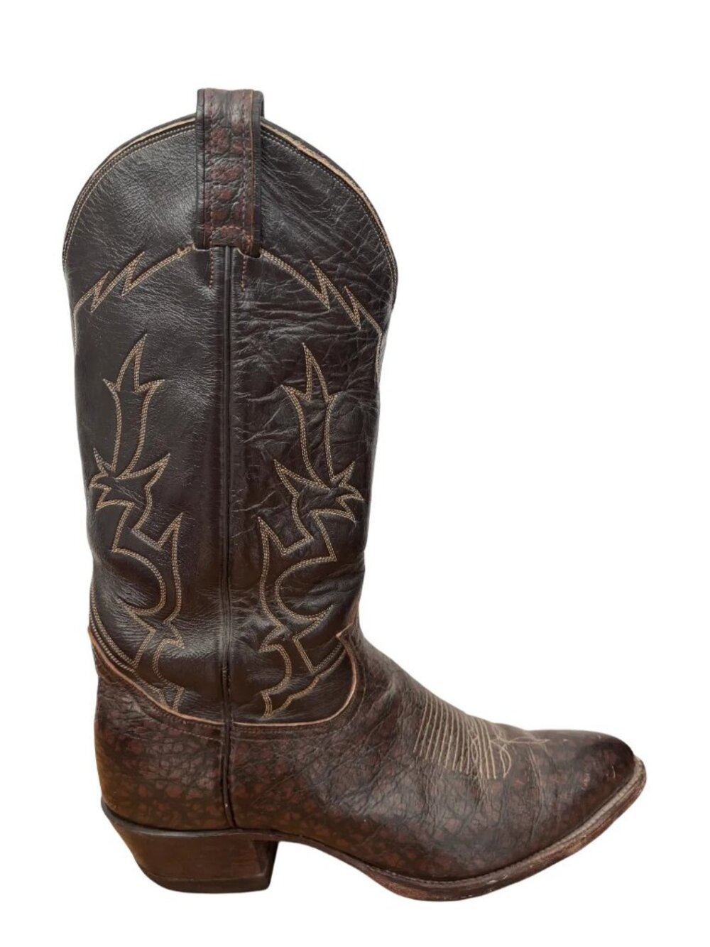 VTG TONY LAMA Exotic Caribou Leather Cowboy Western Boots MEN'S 9.5 EE XTRA WIDE